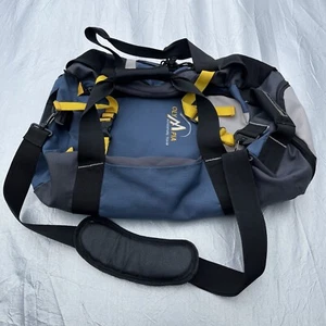 Olympia Casual Gear Travel Bag Blue Yellow Adventure Team Duffel Pockets 22x11 - Picture 1 of 22