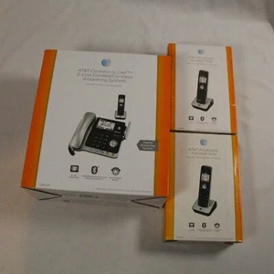 AT&T TL86109 2-Line Connect To Cell Corded Cordless Answering System 3 Handsets - Picture 1 of 7