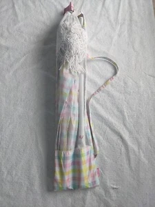 Stoney Clover Lane x Target - 6'x6' Regenbogen Gingham Strandschirm Neu mit Etikett - Bild 1 von 10