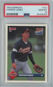 CHIPPER JONES (PSA 10) 1993 Donruss Rated Rookie RC Card #721 - Picture 1 of 2