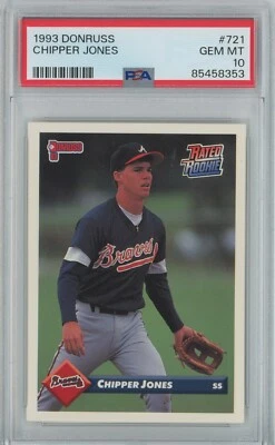 CHIPPER JONES (PSA 10) 1993 Donruss Rated Rookie RC Card #721 - Image 1 of 2