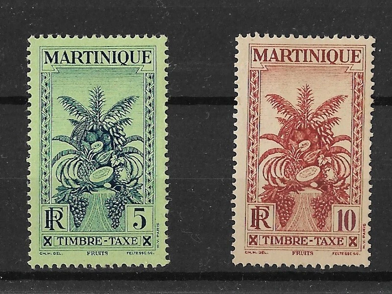 1933 - Mustique Postage Due Stamps of Fruits 5c & 10c MH SG#174 & SG#175 - Image 1 of 1