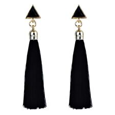 Woman Bohemian Earrings, Ethnic Rope Tassel (Black) H3O79840