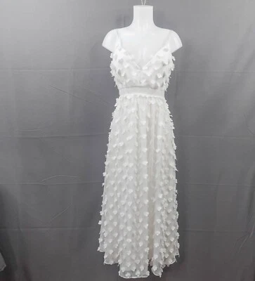 Vestido para mujer Nicole Miller 6 blanco texturizado romántico novia jardín fiesta Foto 1 de 4