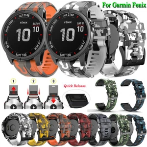 Camouflage Silicone Band Strap for Garmin Fenix 8 E 5 X 6X 6 Pro 7 7X Epix 3 HR - Picture 1 of 40