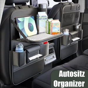 Auto Rückenlehnenschutz Auto Rücksitz Organizer PU Leder Kinder Rücksitzschoner - Bild 1 von 10