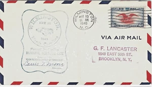Signed 1940 Dedication Municipal Sea Plane Base, Wilmington N.C. SC# C23 - Picture 1 of 2