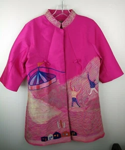 Women's European NWT Alaroo Rose Pink Long Circus Fun Jacket Coat Sz L Festival - Picture 1 of 8