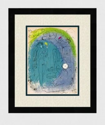 Litografía original 1952 limitada Chagall M82 1952 "Madre e hijo" certificado de autenticidad enmarcado Foto 1 de 4