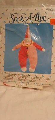 Vintage Sock-A-Bye Clown  Craft Sewing Pattern & Kit Leisure Arts 1983 NIP - Image 1 of 4