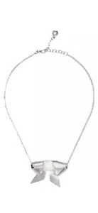 Kate Spade "All Wrapped Up" Necklace Silver Classic Bow Pendant - Picture 1 of 4