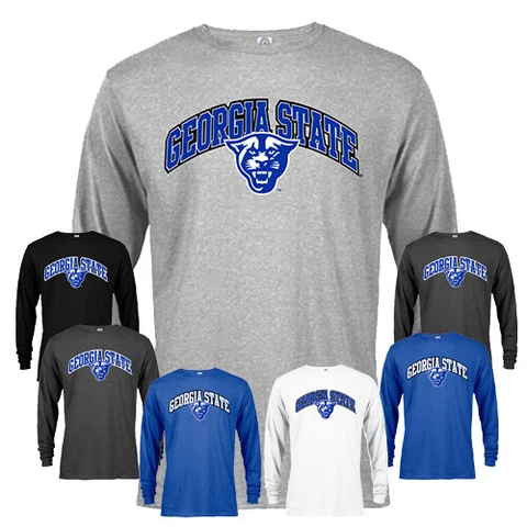 Georgia State University GSU Panthers Arched Text with Logo Long Sleeve T-Shirt Cover