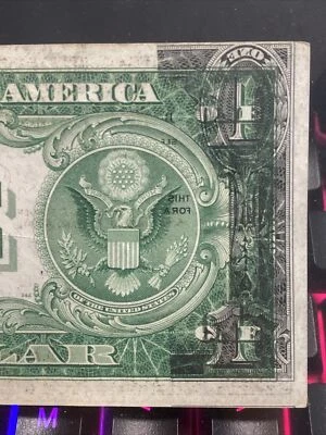 Error print & misaligned Mule 1935 Silver Certificate Dollar Super Rare - Image 1 of 4