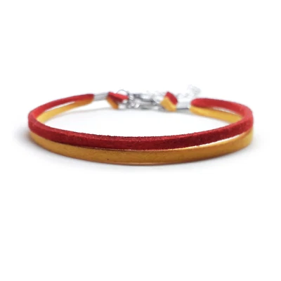 Bracciale AS Roma Lecce Benevento calcio Giallo e Rosso Acciaio inox Uomo Donna