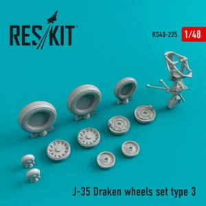 Reskit RS48-0225 - 1/48 J-35 Draken Type 3 wheels set, scale Resin Detail kit - Bild 1 von 12