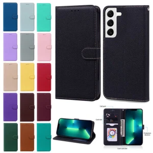 Leather Candy Wallet Phone Case For Samsung S25 S24 FE S23 S22 S21 FE S20 Ultra - Picture 1 of 60