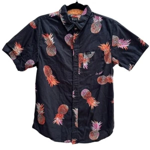 Matix Pineapple Print Button Up Short Sleeve Shirt Tropical Mens Size S - Picture 1 of 9