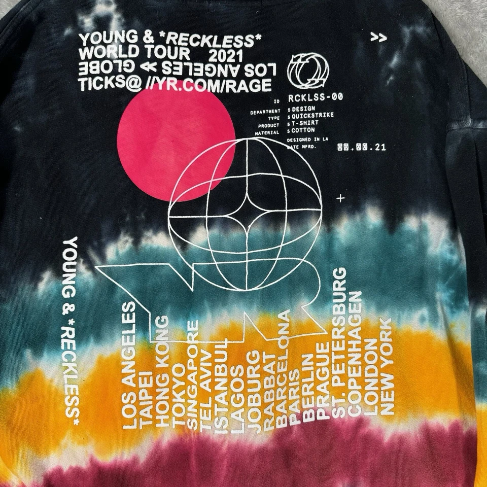 Sudadera con Capucha Young and Reckless World Tour Tie Dye Estampado Completo XL Foto 1 de 4