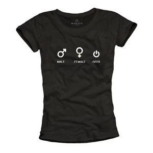 NERD DAMEN GAMING T-SHIRT - TOP SEXY GEEK GIRL THEORY TEE - Bild 1 von 1