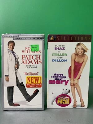 Patch Adams & There's Something About Mary VHS Movies NEW & SEALED w/ Watermarks - Image 1 of 4