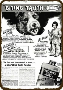 1937 LISTERINE No Men Allowed Lucky Dog Vintg-Look DECORATIVE REPLICA METAL SIGN - Picture 1 of 1