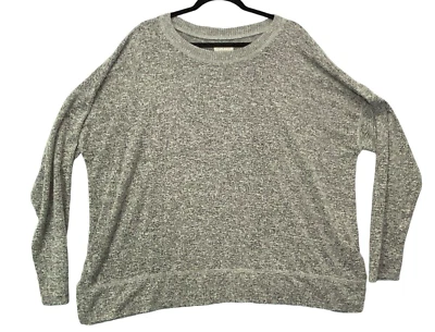LUCKY BRAND Women Sweater Top Sz XXL Gray Casual Pullover Long Sleeve Soft 3-4 - Image 1 of 4