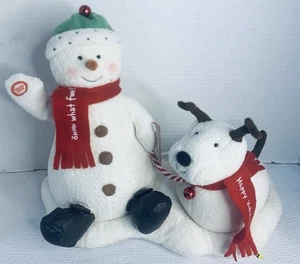 Hallmark Jingle Pals 2004 Schneemann Rentier Hund musikalisch Plüsch animiert funktioniert Vintage - Bild 1 von 3