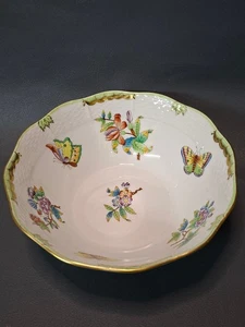 Herend Porzellan Queen Victoria Schüssel 20 cm Blumen Schmetterlinge Goldrand - Bild 1 von 5