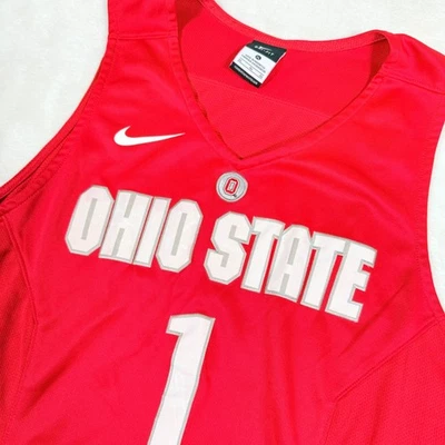 Nike Ohio State Buckeyes Basketball Jersey Red #1 Dri Fit Men's XL Elite - Image 1 of 4