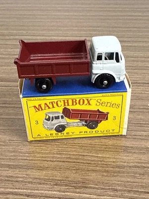 Camión de volteo vintage Lesney Matchbox Bedford volquete con caja #3 ¡Nuevo! Foto 1 de 4