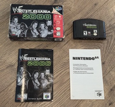 WWF Wrestlemania 2000 (Nintendo 64, N64) Game Box Manual COMPLETO EN CAJA (CIB) Foto 1 de 4