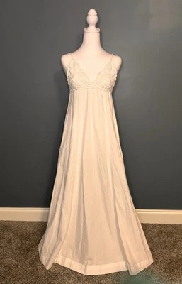 Maxi Vestido Free People Para Mujer Pequeño Blanco Crochet Encaje Cuello en V Nuevo con Etiquetas Foto 1 de 4