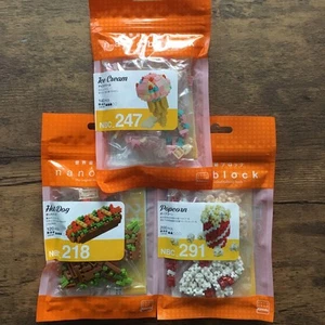 Nanoblock Unused Food Ice Cream Hot Dog Popcorn - Picture 1 of 4