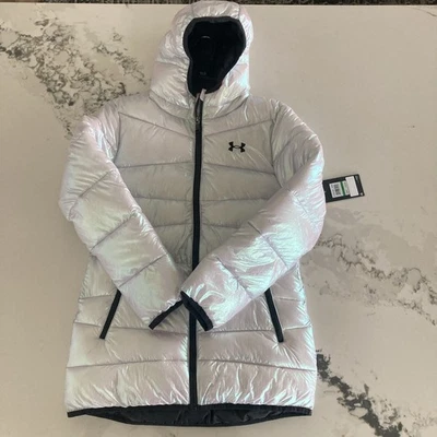 Chaqueta acolchada más larga Under Armour para niñas rosa talla YLG nueva con etiquetas Foto 1 de 4