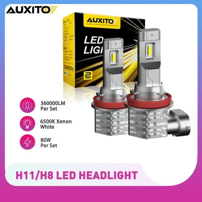 H11 H8 LED Super Headlight Bulbs Bright Kit 6500K White 360000LM Beam High/Low - Image 1 of 4