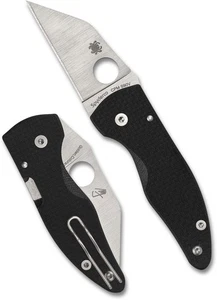 SPYDERCO MicroJimbo Carbon Fiber, CPM S90V Steel, Plain Edge, Sprint Run C264CFP - Picture 1 of 3