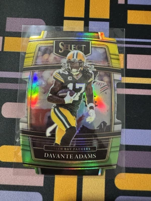 2021 Panini Select Concourse Yellow & Green Prizm Die Cut Davante Adams - Image 1 of 2