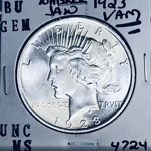1923 P BU GEM PEACE SILVER DOLLAR UNC MS+++ U.S. MINT RARE COIN 4724 - Picture 1 of 3