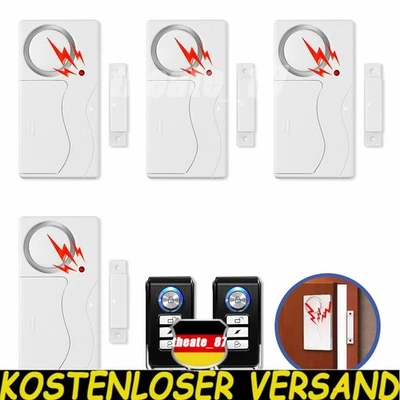 110dB Funk Einbruchschutz mit Fernbedienungen Tür Fensteralarm Alarmanlage - Bild 1 von 4