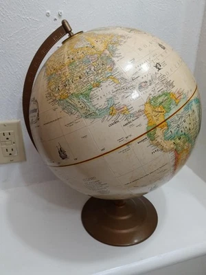 De colección 12" Repogle Globemaster Beige Color Globo Metal Soporte Elevado Giratorio Foto 1 de 4