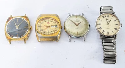 Vint. Men’s Watch Enicar,Elgin,Rado,Ankromatic, Auto&Mech,4 Watches Repair/Parts - Image 1 of 4