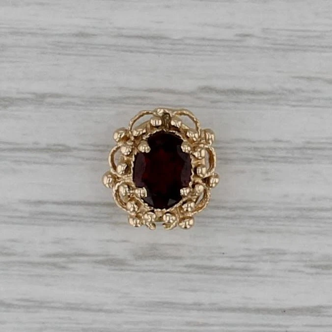 Richard Klein 1.50ct Garnet Slide Bracelet Charm 14k Yellow Gold Vintage - Image 1 of 4