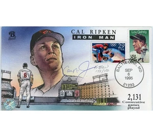 Cal Ripken Jr. Signed Baltimore Orioles Artwork 158/750 Cachet Envelope - Picture 1 of 3