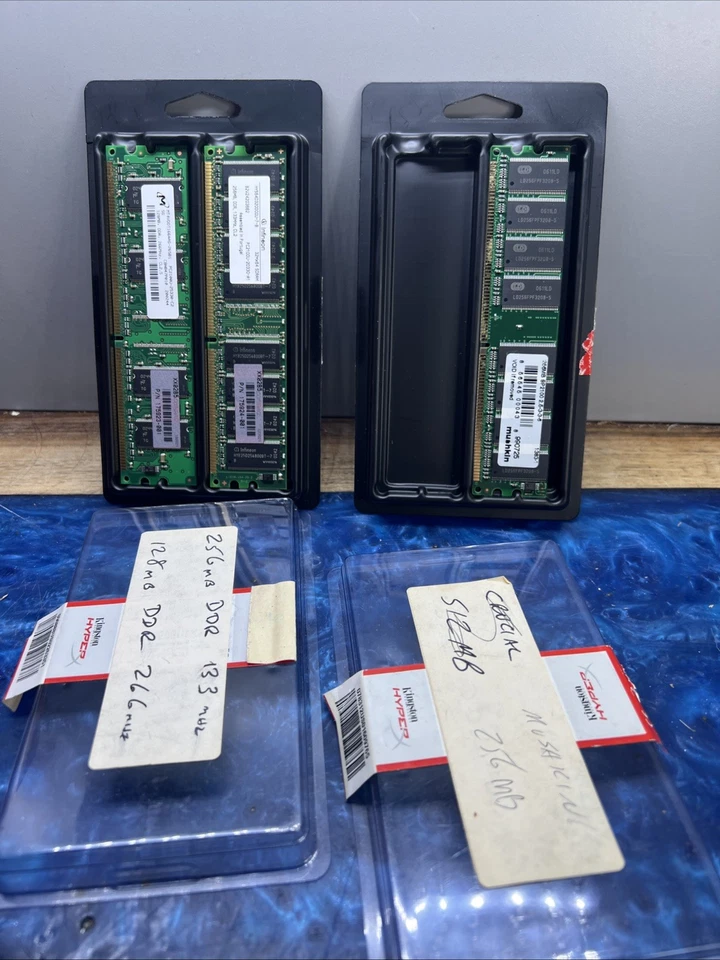 Lot of 3 - 256MB 128MB DDR Memory 133 MHz 266 MHz Infineon Mushkin Compaq Tested - Image 1 of 4