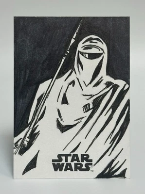 Zach Woolsey 1/1 Sketch card 2017 Topps Star Wars Last Jedi Imperial Guard - Image 1 of 4