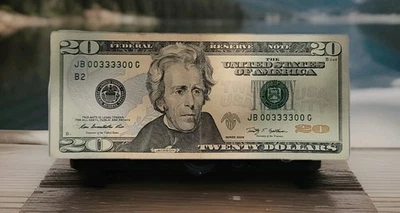 2009 $20 - Super Radar - Repeater Serial Number 00333300 RARE FIND - Image 1 of 4