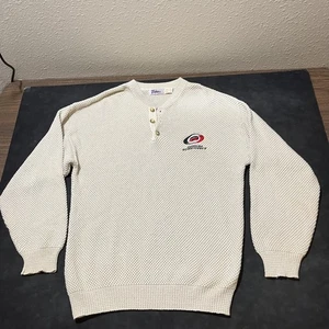 Carolina Hurricanes Sweater Herren Large Creme NHL Hockeypullover Frottee Bekleidung - Bild 1 von 11
