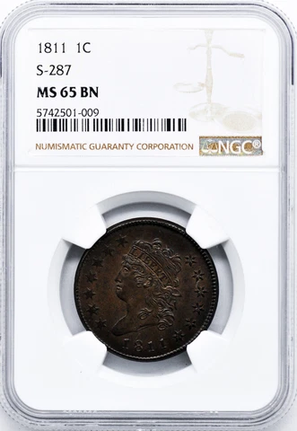 1811 CLASSIC HEAD 1C NGC MS 65 BN Cover
