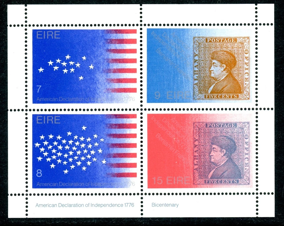 Ireland 1976 Scott#392b US Bicentennial/Franklin S/S F-VF MNH - Image 1 of 1