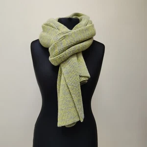 Sweaty Betty Oversized scarf Merino wool Blend Winter yellow grey knitted - Picture 1 of 16